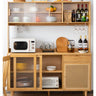 Elegant Natural Wood Cabinet with Dark Brown Bamboo Glass and Sleek ABS Resin Finish hsl - 77MUTUKISPACE