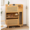 Elegant Bamboo Cabinet with Natural Wood Accents and Durable ABS Resin hsl - 78MUTUKISPACE