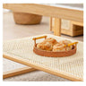 Stunning Bamboo Rattan Weave Coffee Table with Glass Top - Natural Wood Finish hsl - 85MUTUKISPACE