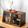 Elegant Dark Brown Bamboo Cabinet with Glass Doors - Perfect Natural Wood Storage Solution hsl - 89MUTUKISPACE