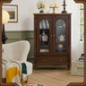 Elegant Tulipwood Cabinet with Tempered Glass Doors - Enhance Your Living Space hsmjx - 4165MUTUKISPACE