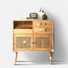 Stylish Natural Ash Wood Cabinet with Elegant Rattan Accents htzm - 1507MUTUKISPACE