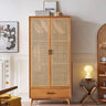Elegant Ash Wood Closet with Natural Rattan wardrobe htzm - 1513MUTUKISPACE