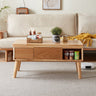 Elegant Oak Wood Coffee Table - Natural Finish for Sophisticated Spaces hx - 1567MUTUKISPACE