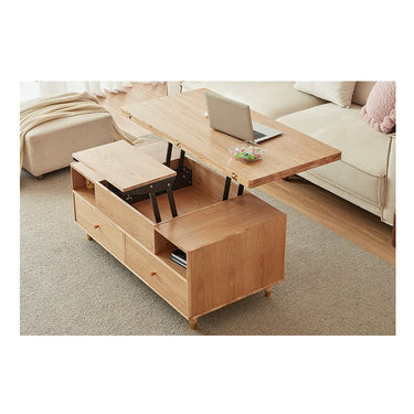Stylish Oak Wood Coffee Table - Elegant Natural Finish for Modern Homes hx - 1571MUTUKISPACE