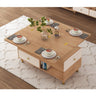 Elegant Natural Wood Coffee Table - White Solid Wood Finish hx - 1572MUTUKISPACE