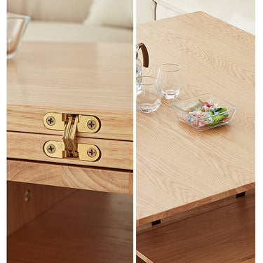 Elegant Natural Wood Coffee Table - White Solid Wood Finish hx - 1572MUTUKISPACE