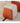 Solid Wood Stool with Beige and Orange Faux Leather Upholstery - Detail view 11