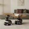 Tempered Glass Coffee Table – Unique Steel Base for Contemporary Living Room hxbs - 3027MUTUKISPACE