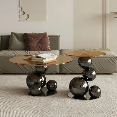 Tempered Glass Coffee Table – Unique Steel Base for Contemporary Living Room hxbs - 3027MUTUKISPACE