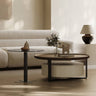 Modern Coffee Table | Sleek Carbon Steel Tempered Glass Design hxj - 2704MUTUKISPACE