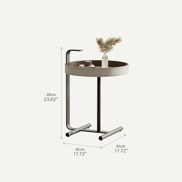 Sleek Carbon Steel Tea Table with Stylish Faux Leather Surface - Modern Design hxj - 2705MUTUKISPACE