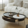 Eco - Friendly Pine Wood Coffee Table with Sintered Stone & Stainless Steel hxj - 2709MUTUKISPACE