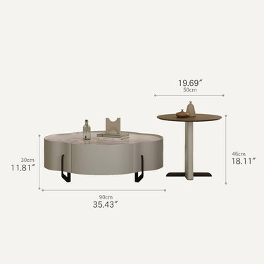 Modern Coffee Table | Carbon Steel Frame & Sintered Stone Top | Stylish Living Room Furniture hxj - 2724MUTUKISPACE