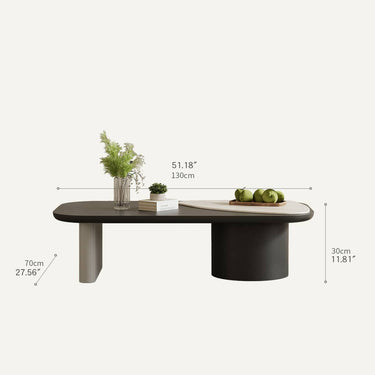 Sleek Sintered Stone Coffee Table with Durable Carbon Steel Frame hxj - 2726MUTUKISPACE