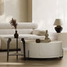 Modern Coffee Table - Sintered Stone Top, Carbon Steel Frame, Faux Leather Accents, Tempered Glass Shelf hxj - 2729MUTUKISPACE