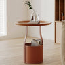 Modern Carbon Steel Tea Table with Faux Leather Finish hxj - 2731MUTUKISPACE