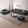 Elegantly Modern Black Gray Orange Sofa with Pine Wood Frame and Cotton Faux Leather Finish hxl - 1263MUTUKISPACE