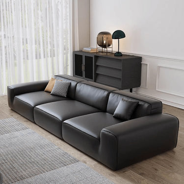 Elegantly Modern Black Gray Orange Sofa with Pine Wood Frame and Cotton Faux Leather Finish hxl - 1263MUTUKISPACE