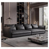 Luxurious Black Faux Leather Sofa with Pine Wood Frame, Latex Down Filling, and Cotton Upholstery hxl - 1264MUTUKISPACE