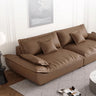 Luxurious Dark Brown and Light Beige Sofa with Black Pine Wood Frame - Down - Filled Cotton and Faux Leather Upholstery hxl - 1265MUTUKISPACE