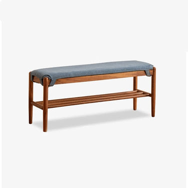 Handcrafted Green Stool in Natural Wood with Cotton Linen Upholstery - Multiple Color Options Available hykmq - 744MUTUKISPACE