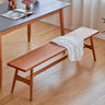 Elegant Grey Brown bench with Natural Wood Legs in Black Walnut and Cherry Wood, Upholstered in Cotton - Linen Blend hykmq - 746MUTUKISPACE