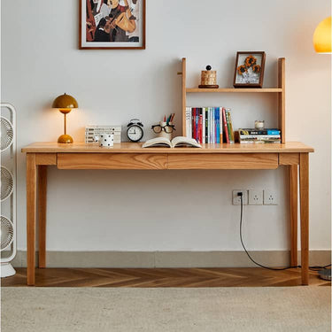 Elegant Red Oak Natural Wood Desk - Timeless Beauty for Your Home! hykmq - 748MUTUKISPACE