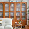 Stunning Cherry Wood & Black Cabinet with Glass and Metal Accents - Perfect for Modern Interiors hykmq - 761MUTUKISPACE