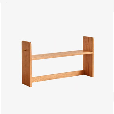 Elegant Red Oak Storage Rack with Copper Accents - Perfect for Any Space hykmq - 763MUTUKISPACE