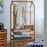 Luxurious Natural Cherry Wood & Metal Coat Hanger with Elegant Rattan and Nylon Options hykmq - 765MUTUKISPACE