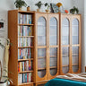 Elegant Cherry Wood & Plywood Cabinet with Copper Accents and Glass Doors hykmq - 767MUTUKISPACE