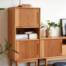 Elegant Cherry Wood and Aluminum Alloy Cabinet - Natural Finish hykmq - 769MUTUKISPACE
