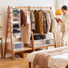 Premium Wooden Coat Hangers - Cherry, Red Oak, Black Walnut with Elegant Rattan Accents hykmq - 783MUTUKISPACE