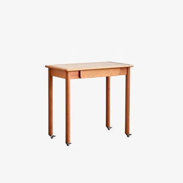 Elegant Multi - Material Table: Cherry Wood, Plywood, Metal & Nylon Elements hykmq - 785MUTUKISPACE