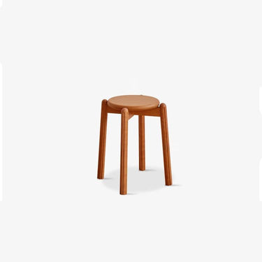 Elegant Brown Cherry & Black Walnut Natural Wood Stool – Perfect for Home & Office Decor hykmq - 790MUTUKISPACE