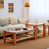 Sleek Coffee Table Collection: Cherry Wood, Red Oak & Black Walnut with Marble or Tempered Glass Tops and Rattan Accents hykmq - 791MUTUKISPACE