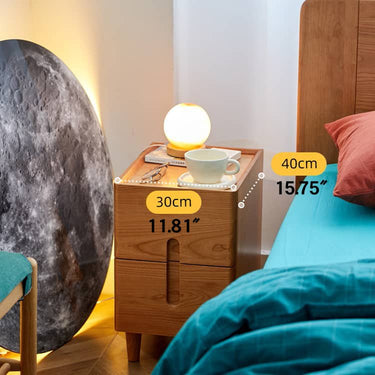 Stylish Red Oak & Cherry Wood Ply Bedside Cupboard for Elegant Bedroom Decor hykmq - 792MUTUKISPACE
