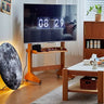 Stylish Natural Wood TV Stand with Carbon Steel Frame - Oak, Cherry, Black Walnut Finishes hykmq - 793MUTUKISPACE