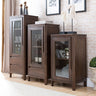 Stunning Natural Oak Wood Cabinet with Tempered Glass Doors - Elegant Brown Finish hym - 1537MUTUKISPACE