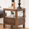 Stunning Natural Brown Oak Bedside Cupboard | Timeless Wooden Nightstand hym - 1538MUTUKISPACE