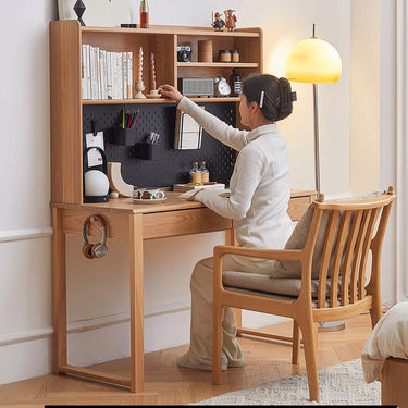 Natural Brown Ash Wood Desk - Elegant and Durable Dining Furniture hym - 1539MUTUKISPACE