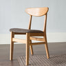 Elegant Brown Oak Wood Chair with Cotton and Linen Upholstery hym - 1541MUTUKISPACE