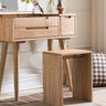 Handcrafted Brown Oak Wood Stool – Natural Finish, Perfect for Home Decor and Comfort hym - 471MUTUKISPACE