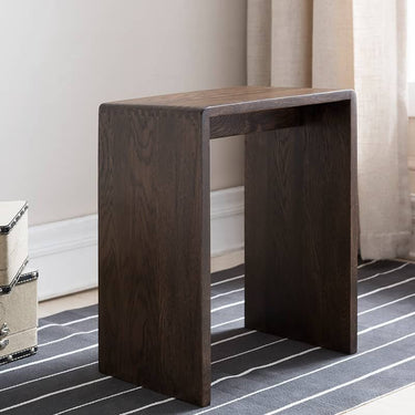 Handcrafted Brown Oak Wood Stool – Natural Finish, Perfect for Home Decor and Comfort hym - 471MUTUKISPACE