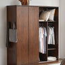 Sleek Brown Oak Cabinet with Durable Tung Wood and Metal Accents hym - 481MUTUKISPACE