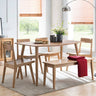 Elegant Brown Oak Wood Dining Table - Natural Finish hym - 482MUTUKISPACE