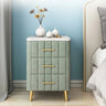 Luxurious Bedside Cupboard with Marble Top & Leather Finish - Elegant Storage Solution hyq - 4418MUTUKISPACE
