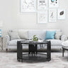 Stylish Round Tea Table with Tempered Glass & Sintered Stone - Modern Centerpiece for Your Living Room hyq - 4420MUTUKISPACE