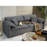 Stylish Solid Wood Sofabed with Cotton and Down Cushions in Dark Gray and Beige hyt - 1238MUTUKISPACE